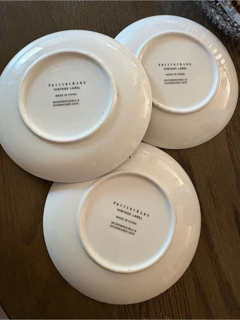 Pottery Barn vintage label 3 Decorative dessert ceramic Plate